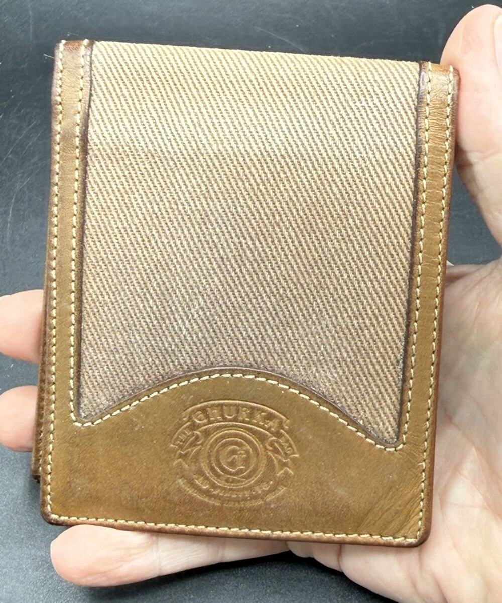 Vintage Ghurka Marley Hodgson Wallet Brown Leather Canvas Good Used Cond -C25/2